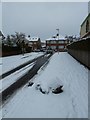 Looking up a snowy Galt Road towards Grant Road