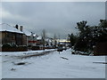 Junction of a snowy Evelegh Road and  Galt Road