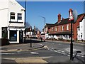 Priory Road at its junction with Station Road, Kenilworth