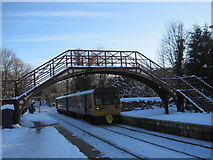 NZ0161 : Station footbridge at Riding Mill Station by Les Hull
