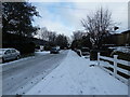 A snowy pavement in Waterworks Road