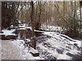 Partly Frozen Weir on the River Rivelin