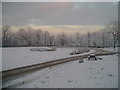 Frozen boating pond