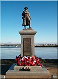 SH3734 : The War Memorial and Inner Harbour at Pwllheli by Eric Jones