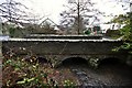 The bridge over Bradiford Water at the foot of Poles Hill as seen from upstream