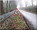 Hand-made sign beside the driveway to Ellingham Hall