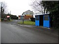 Blue painted bus stop, Omagh