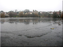 TM1179 : View across a frozen Diss Mere by Evelyn Simak