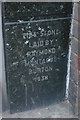 TQ3370 : Foundation stone, former Burton's, Upper Norwood by Christopher Hilton