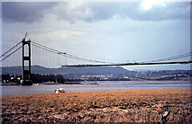 ST5689 : Construction of the first Severn Bridge 1965 by Gordon Spicer