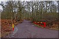 Entrance to car park access road off Camp Hill Road