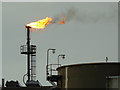 Gas flare at Nigg Oil Terminal