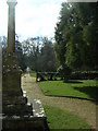 View from Kingston Lacy church down the churchyard path and Avenue