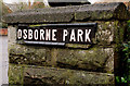 Osborne Park sign, Belfast
