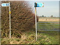 Public footpath signs, near Curdworth