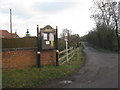 Moorhouse Village Notice Board and the Lane to Thorpe Farm