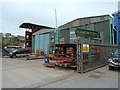 Ship repair sheds at Bristol Marina