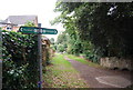 Footpath sign by the River Medway