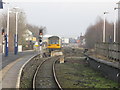 Leeds train leaving Rochdale station