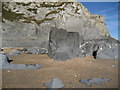 SX8241 : Cliff face and rocks on sand at Beesands by Martin Wyatt