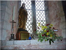SU9503 : St Mary, Barnham:  statue by Basher Eyre