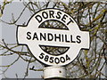 ST5800 : Sandhills: detail of more westerly finger-post by Chris Downer