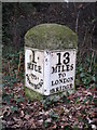 Milestone on the A21 northwest of Locksbottom