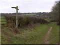 Footpath sign near Collins Farm