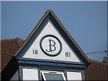 TQ3669 : Monogram and date on building on the corner of Chaffinch Road and Beckenham Road, BR3 by Mike Quinn