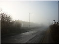 Bedale Road, Aiskew on a misty morning