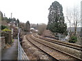 Risca : railway lines cross above Church Road