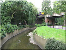 TQ3774 : The River Ravensbourne in Ladywell Fields (16) by Mike Quinn