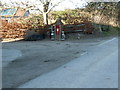 Guard dogs by postbox at Erringham Farm