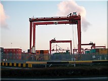 O1934 : Cranes at the Container Terminal viewed from Tolka Quay Road by Eric Jones