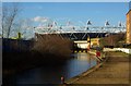 Olympic stadium from City Mill River