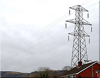 J3988 : Pylons and power lines, Carrickfergus (2) by Albert Bridge