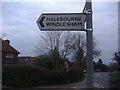 Sign at junction of Halebourne Lane, West End