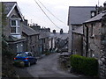 A winding street in Harlech town