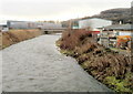 Pontymister : Ebbw River road bridge viewed from footbridge