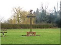 The village sign at Cockfield