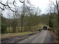 Tractor crossing Kishfield Bridge