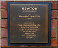 Plaque in the entrance piazza of the British Library, London