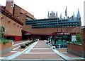 Side entrance to British Library. St Pancras, London