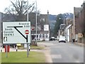 Approach to a road junction in Ballater