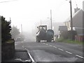 A misty Greencastle Road in the village of Dunnaval