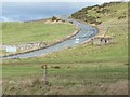 Gun emplacement near a bend in the road