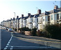 Newport : Risca Road houses adjacent  to Oakfield Road