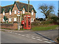 Telephone box and letter box at a road junction, Ham, Berkeley