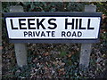 Leeks Hill sign