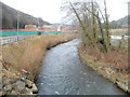 Abercarn : Ebbw River upstream from footbridge